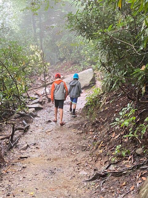 The foggy muddy hike. The kids liked the challenge